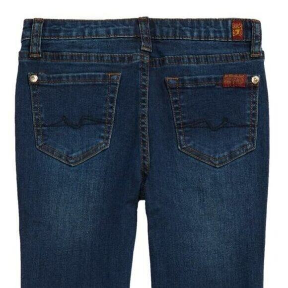 New! 7 FOR ALL MANKIND Big Girls Dark Wash Stretch Denim Skinny Jeans - Picture 4 of 8
